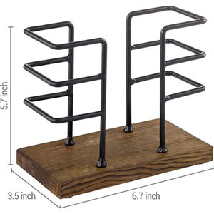 Beau porte-serviettes en bois et en métal parfait pour organiser les serviettes tout en améliorant la décoration de table avec des accents uniques - Product Image 4