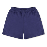 Shorts en nylon pour hommes, couleur bleu marine, taille élastique, poche avant, style streetwear, mode masculine, entrejambe de 7 pouces