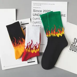 Red Flame Street Skateboard Calcetines Casual Moda Hip Hop Calcetines Adolescente Estudiante Skateboard Boy <span class=keywords><strong>Sok</strong></span> - Product Image 2