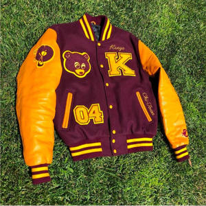 Hip Hop Vintage bordado Letterman béisbol Varsity chaqueta logotipo frontal transpirable poliéster Unisex - Product Image 4