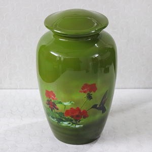 Pink Aluminium Adult Hummingbird Cremation Urn for Human Ashes Free <b>Velvet</b> <b>Bag</b> Memorial Metal adult Urn and Keepsake - Product Image 2