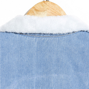 Nouveaux hommes hiver épaissir Sherpa doublé Denim veste laine veste en peau de mouton manteau chaud Jean Denim veste avec fourrure pour homme - Product Image 5