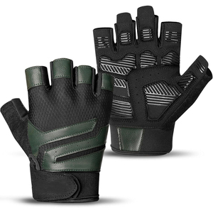 Gants de gymnastique noirs personnalisés hommes femmes gants d'haltérophilie sans doigts avec poignée rembourré soutien du poignet gants de fitness d'entraînement - Product Image 2