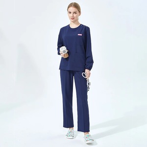 Uniformes de enfermera de cuello redondo Doctor Medical Scrub Set Durable Pet Hospital Traje de enfermería Ropa de pediatría dental - Product Image 3