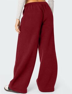Wholesale Women's 100% Organic Cotton Loose Fit Sweatpants Custom Side Pocket High Waist <b>Baggy</b> <b>Track</b> <b>Pants</b> For Sell - Product Image 2