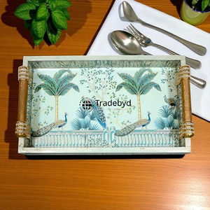 Bandeja de madera MDF pulida Tradebyd Hermosa bandeja decorativa para hoteles, cafeterías y restaurantes - Product Image 5