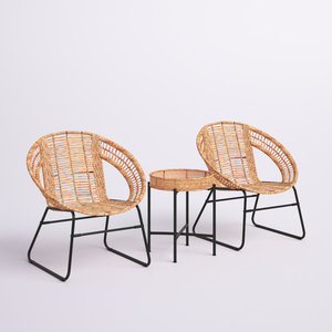 Faircloth, duradero, grupo de asientos de ratán de 3 piezas, muebles de exterior versátiles para jardín, Patio, sala de estar de Hotel para uso en almacén - Product Image 2