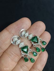 AMERICAN DIAMOND CLASSIC STYLE EARRINGS <b>SET</b> for WEDDINGS FASHIONABLE CLASSIC STYLE EARRINGS <b>SET</b> for WOMEN and <b>GIRLS</b> - Product Image 3