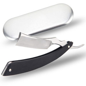 Maquinilla de afeitar Manual con logotipo personalizado privado, maquinilla de afeitar recta de acero inoxidable plegable, hoja de afeitar de peluquero - Product Image 5