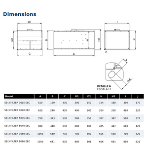 SB-3 filtro F7 6040 EEC ventilatore in linea con motore EC e filtro integrato, alloggiamento in acciaio zincato, classe IP44 B - Product Image 2