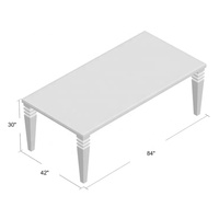 Table à manger en acrylique solide et épaisse de style simple avec pieds en cristal clair Table à dîner en acrylique Lucite pour salle à manger