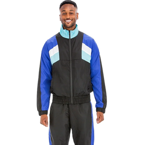 Chándal de nailon de diseño personalizado multicolor, conjuntos de hombre sublimados al por mayor, chándal deportivo de nailon de dos piezas, chándal - Product Image 1