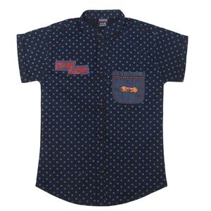 เสื้อเชิ้ตลำลองแขนสั้นเด็กชาย - สีกรมท่า - Product Image 1