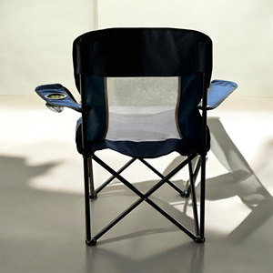 Silla de Camping plegable de acero inoxidable portátil moderna, tela Oxford para pícnics de jardín al aire libre, incluye soporte de lata de silla de Metal - Product Image 2