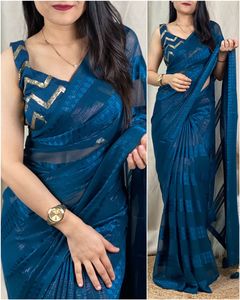 Designer Georgette Avec Zari Tissage Saree Femme Fabricant De Mode Et Fournisseur De Surat Au Taux Le Plus Bas - Product Image 6