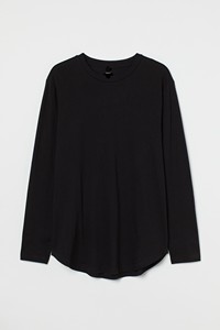 Recién llegado, camiseta de manga larga para hombre, 100% de algodón, cuello redondo, ajuste relajado, secado rápido, transpirable y sostenible, patrón sólido - Product Image 3