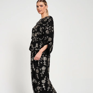 Sleeveless Beaded Sequin Anti-Static Evening <b>Dress</b> Floral Pattern <b>Tulle</b> Material for <b>Prom</b> Evening Parties Night Dinner Events - Product Image 1