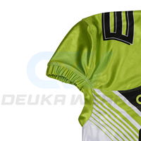 Jersey Sepak Bola Amerika 6-Panel Custom Grosir, Bahan Tackle Twill, Cetak Sublimasi, Bernapas, Jaring Tebal, Cocok untuk Musim Panas