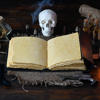Carnet en cuir Darkhold Damned, gaufré, avec motif pierre maléfique, livre de sorts vierge, couverture rigide écarlate, thème Horreur, Feng Shui, Religieux