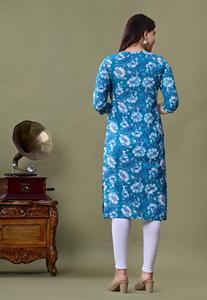 Kurti Largo de Alta Calidad, Estilo Pakistaní Indio, Diseño Bordado Elegante, Túnica Larga para Mujer para Uso Diario - Product Image 3