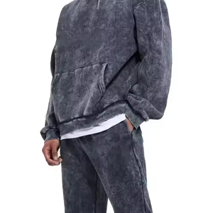 Chic Grey Tie-Dye Hoodie and Pants Set Perfecto para salidas casuales y chándales de relajación - Product Image 6