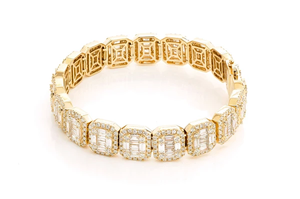 Bracelet à maillons rectangulaires en forme de Baguette, mode Hiphop, plaqué or 14K, Bracelet en diamant, bijoux, Bracelet de laboratoire givré - Product Image 5