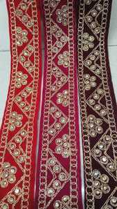 Lacets en organza sur mesure avec décoration de perles de paillettes de broderie couleurs assorties pour la revente par les magasins de fournitures de coupe - Product Image 5