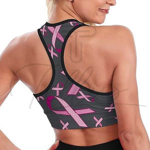 เสื้อชั้นในแบบเรเซอร์แบ็คสำหรับผู้หญิงไซส์ใหญ่ ระบายอากาศได้ดี น้ำหนักเบา ดีไซน์เรียบง่าย พร้อมโลโก้ด้านหน้า รองรับการออกกำลังกายโยคะได้ดี - Product Image 2