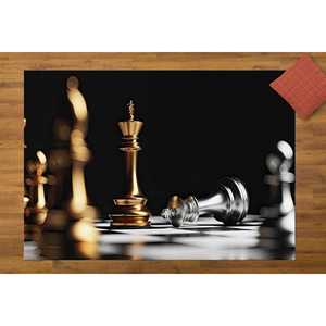 Alfombras de Ajedrez, Alfombras de Peones, Alfombras con Diseño de Piezas de Ajedrez, Alfombra Estampada, Alfombra de Chenilla - Product Image 1