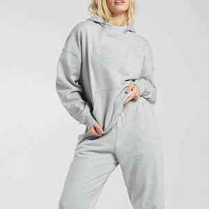 Sweat-shirt ample et surdimensionné pour femme, style streetwear, épaules tombantes, en velours uni, service OEM - Product Image 3