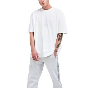T-shirt décontracté en coton respirant pour homme, grande taille, épaules tombantes, imprimé sur le devant, vente en gros, fabricant OEM - Product Image 1