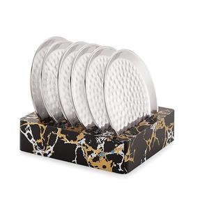 Taza redonda de Metal dorado antiguo, taza de café, Mantel Individual, diseño único, juego de posavasos para el hogar con soporte de madera de acacia - Product Image 6