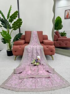 ผ้าส่าหรีผ้าไหมมีด้ายและลำดับการทำงานสำหรับงานปาร์ตี้รวมถึงเสื้อ - Product Image 3