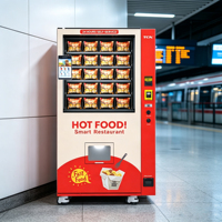 Máquina Expendedora Comercial TCN de Alimentos y Bebidas Calientes, para Comidas Calientes, Hamburguesas, Sándwiches y Bebidas con Microondas