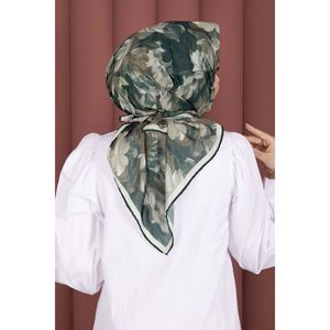ชุดผ้าพันคอสีกากีลายดอกไม้และผ้าพันคอหรูหรา - Product Image 4