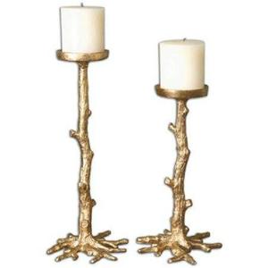 Aluminum Metal Decorative <b>Candle</b> <b>Holder</b> <b>Pillar</b> <b>Black</b> Glossy <b>Candle</b> Stand with Dripping Melting Designed Legs Set Of3 Candlestick - Product Image 6