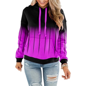 Custom Logo OEM Women's Hoodie 100% Polyester Regular Fit Winter Autumn Front Logo Position Hooded Woven Badge <b>Sequined</b> - Product Image 3