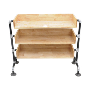 Meuble à chaussures moderne KG68001 à 3 niveaux 80x30x80 (cm) – Organisateur de salon au design épuré, style détachable, en tissu et bois, style moderne - Product Image 1