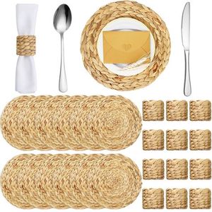 High Quality Water Hyacinth Placemats for Casual and Formal Dining Woven <b>Mats</b> for Table Setting Wholesale Supplier Cheap Price - Product Image 4