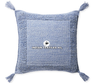 Funda de Cojín de Algodón con Borla, Cojín Decorativo Hecho a Mano, Estilo Bohemio, Hecho a Mano - Product Image 3