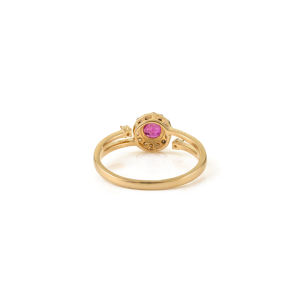 Bague en or jaune massif 14 carats avec un cluster de rubis et de diamants véritable, luxueuse et nouvelle, cadeau de la Saint-Valentin pour femmes - Product Image 5