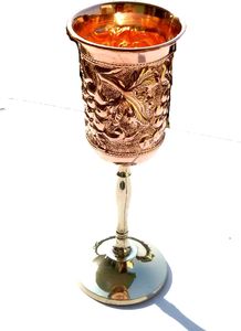 Wholesale Handmade Royal Brass Hand Engraved <b>Wine</b> <b>Goblet</b> Glass For Restaurant Hotel Wedding - Product Image 2