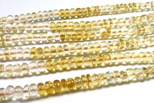 Cuentas de Citrino Amarillo Pulido en Forma de Rondel de 5 mm, Collar de Gemas Naturales Suaves de Alta Calidad de 16 Pulgadas - Product Image 5