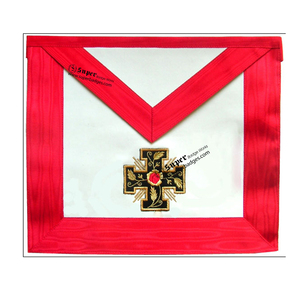 4th Degree Lux Scottish Rite Tablier maçonnique de haute qualité Tissu brodé avec décoration en dentelle 24th Design - Product Image 2