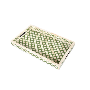 Bandeja para Servir Alimentos con Incrustaciones de Hueso, Diseño Moderno, Superficie Pulida, Alta Calidad, Multifuncional, Forma Rectangular - Product Image 1