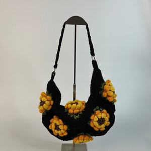 Hot-selling Wholesale Custom Handmade Crochet Sunflower Decorative <b>Clutch</b> Bag for Women's Everyday Use - Product Image 1