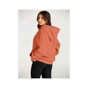 Veste à capuche en molleton de coton 100% pour hommes et femmes pour la saison d'automne - Product Image 2