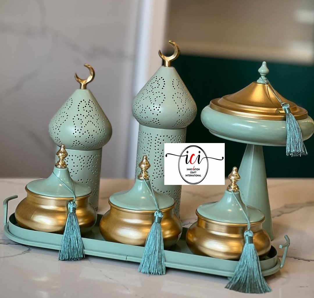 Ramadan Lantern - Moroccan LED Candle Hanging Light, White Iron Cutout Decor For Eid, Home, Patio