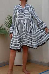 ชุดเดรสสั้นแฟชั่นสำหรับผู้หญิงชุดเดรสผ้าทอคอวีสำหรับปาร์ตี้ฤดูร้อนฤดูร้อน - Product Image 4