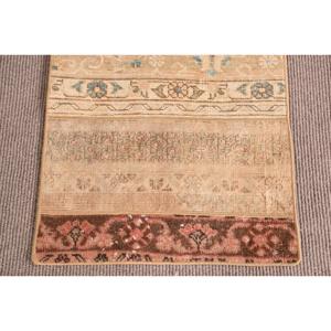 Turkish Vintage Rug, 2.1x2.8 ft Rug, Brown <b>Yellow</b> Ikat Rug - Product Image 5